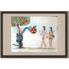Karikatural Meret Klıçev 50X35CM Orijinal Karikatür Tablo