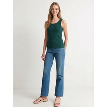 Stali Kadın Penye Atlet Koyu Yeşil