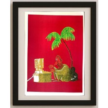 Karikatural Midhat Ajanovic 29X21CM Orijinal Karikatür Tablo