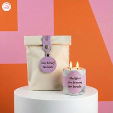 Unutulmaz Bir Anı Bırakın, Tarih ve Mesaj Eklenebilen Çift Alevli ve Özel Keseli Hediyelik Mum, Gri