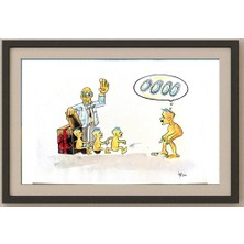 Karikatural Hrvoje Bilic 29X21CM Orijinal Karikatür Tablo