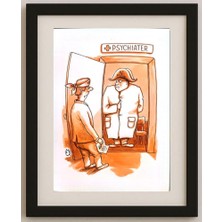 Karikatural Gennady Chegodayev 29X21CM Orijinal Karikatür Tablo