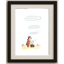 Karikatural Sarah Tabibzadeh 29X21CM Orijinal Karikatür Tablo