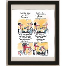 Karikatural Erich Rauschenbach 33X30CM Orijinal Karikatür Tablo