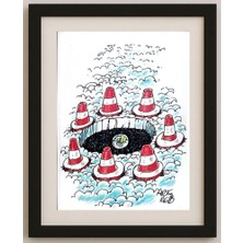 Karikatural Arthur Reid 29X21CM Orijinal Karikatür Tablo