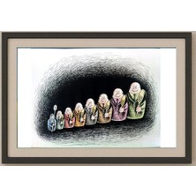 Karikatural Marsel Hurmatoovich Gafarov 43X30CM Orijinal Karikatür Tablo