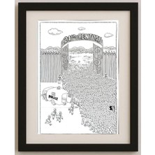 Karikatural Li Yuan Liang 43X25CM Orijinal Karikatür Tablo