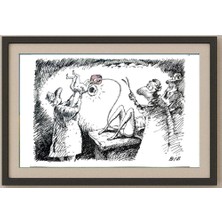 Karikatural Viacheslav Bibishev 43X30CM Orijinal Karikatür Tablo