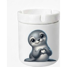 Sartre Art "sevimli Fok"  Tasarımlı Hediyelik  Kokusuz Söndür At Küllük Kül Tablası