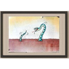 Karikatural Li Jinghua 29X21CM Orijinal Karikatür Tablo