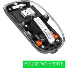 Jolita Redmi Pad 2 Pro 12.2" Uyumlu Şeffaf Tasarım Sessiz Kablosuz Mouse
