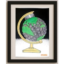 Karikatural Li Guangjun 29X21CM Orijinal Karikatür Tablo