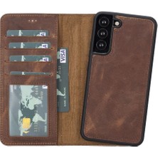 Khi-Zai Samsung Galaxy S22 Plus Uyumlu Deri Cüzdanlı Kılıf Mwwn G2 Kahve