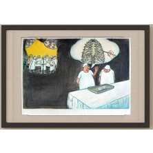 Karikatural Ren Yide 29X21CM Orijinal Karikatür Tablo