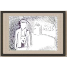 Karikatural Mohammad Bacher Anim Safari 29X21CM Orijinal Karikatür Tablo