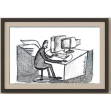 Karikatural Moradizadeh 29X21CM Orijinal Karikatür Tablo