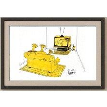 Karikatural Eduardo Caldari Junior 29X21CM Orijinal Karikatür Tablo