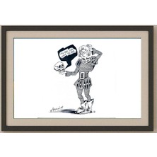 Karikatural Arkady Tzkun 35X25CM Orijinal Karikatür Tablo