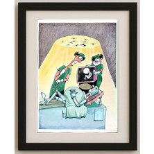 Karikatural Abdolazehra Aziz Salehi 43X30CM Orijinal Karikatür Tablo