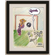 Karikatural Sergio Mas 24X18CM Orijinal Karikatür Tablo