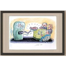 Karikatural Hrvoje Bilic 24X20CM Orijinal Karikatür Tablo