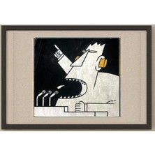 Karikatural Wang Huimin 18X16CM Orijinal Karikatür Tablo
