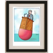 Karikatural Nikolae Ionita 29X21CM Orijinal Karikatür Tablo