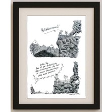 Karikatural Erich Rauschenbach 43X30CM Orijinal Karikatür Tablo