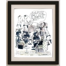 Karikatural Franziska Becker 29X21CM Orijinal Karikatür Tablo