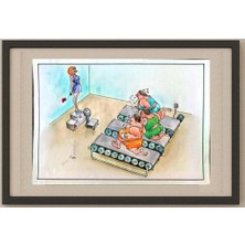 Karikatural Chai Yongmin 29X21CM Orijinal Karikatür Tablo