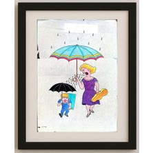 Karikatural Wang Zhu Hua 29X21CM Orijinal Karikatür Tablo