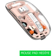 Jolita Pad 7s Pro 12.5 Uyumlu Şeffaf Tasarım Sessiz Kablosuz Mouse