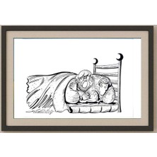 Karikatural Zoran Zilaticanin 29X21CM Orijinal Karikatür Tablo