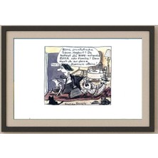 Karikatural Franziska Becker 24X18CM Orijinal Karikatür Tablo