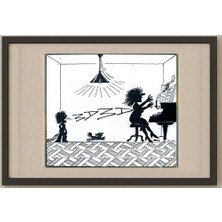 Karikatural Marie Marcks 14X12CM Orijinal Karikatür Tablo