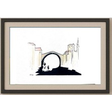 Karikatural Lephaft Pal 29X21CM Orijinal Karikatür Tablo