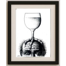 Karikatural Asiamov Alexandr 29X21CM Orijinal Karikatür Tablo