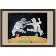 Karikatural Zhang Jia Xue 35X25CM Orijinal Karikatür Tablo