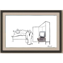 Karikatural Airon Barretode Lacerda 43X30CM Orijinal Karikatür Tablo
