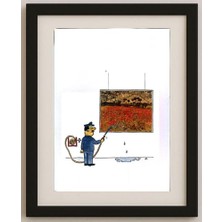 Karikatural Cor Den Dulk 29X21CM Orijinal Karikatür Tablo