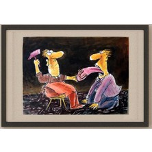 Karikatural Ignjat Gatalo 43X30CM Orijinal Karikatür Tablo