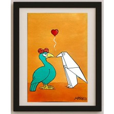 Karikatural Marco Ramos 21X14CM Orijinal Karikatür Tablo