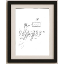 Karikatural Hosseini Kazem 29X21CM Orijinal Karikatür Tablo