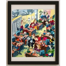 Karikatural Franziska Becker 29X27CM Orijinal Karikatür Tablo