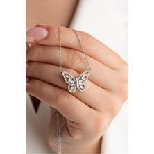 Çekirdek Jewelry 925 Ayar Gümüş Kelebek Kolye