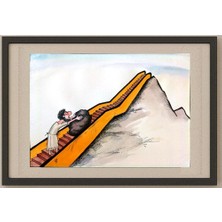 Karikatural Sichenko Sergey 29X21CM Orijinal Karikatür Tablo