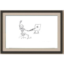 Karikatural Hossin Karımi 29X21CM Orijinal Karikatür Tablo