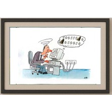 Karikatural Tao Kaijan 29X21CM Orijinal Karikatür Tablo