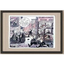 Karikatural Franziska Becker 29X21CM Orijinal Karikatür Tablo