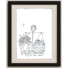 Karikatural Marie Marcks 43X30CM Orijinal Karikatür Tablo